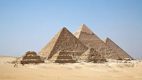The Great Pyramid of Giza once had a smooth white coating
